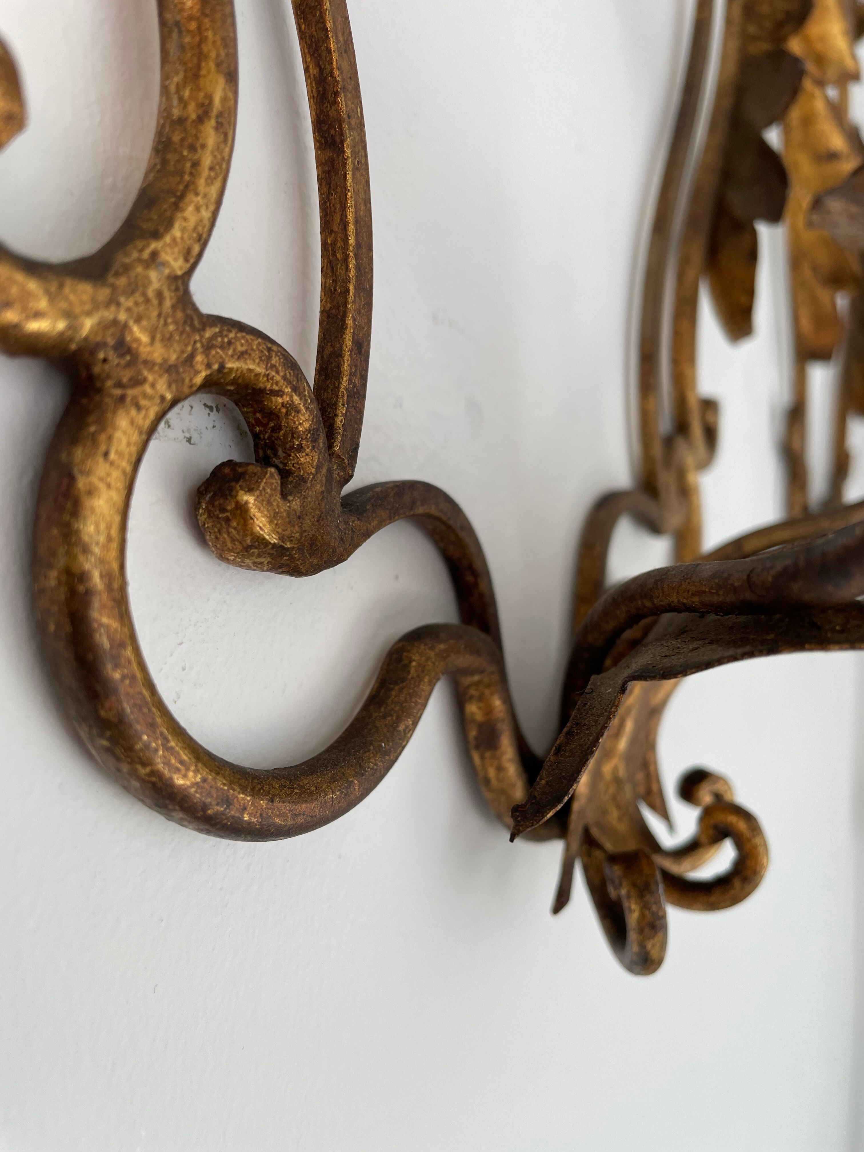 Pairs of sconces with 3 brass fires early XXth