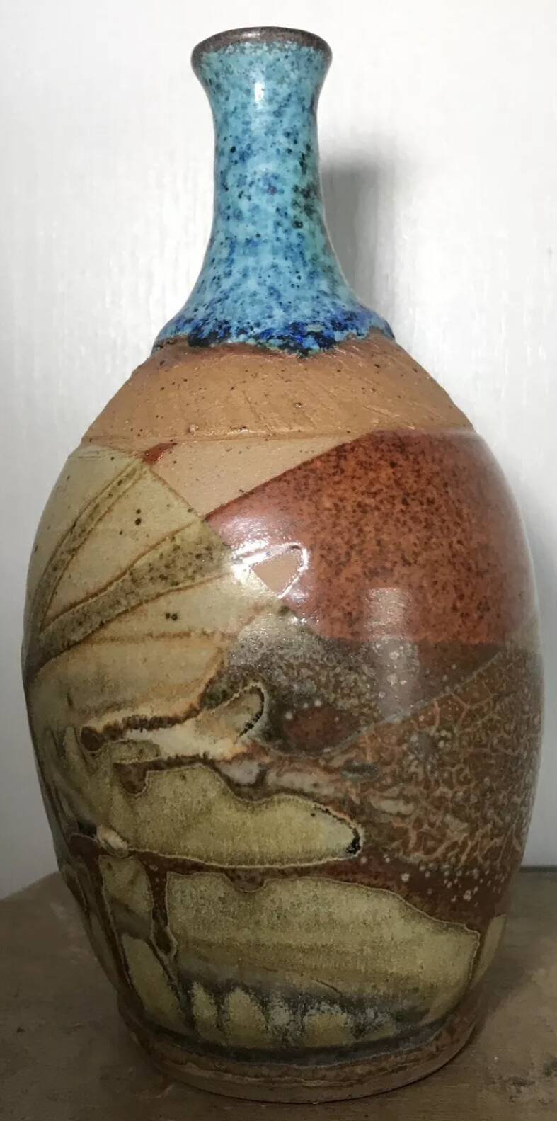 Stoneware vase with effect, unique piece signed by poteries des mostuéjouls