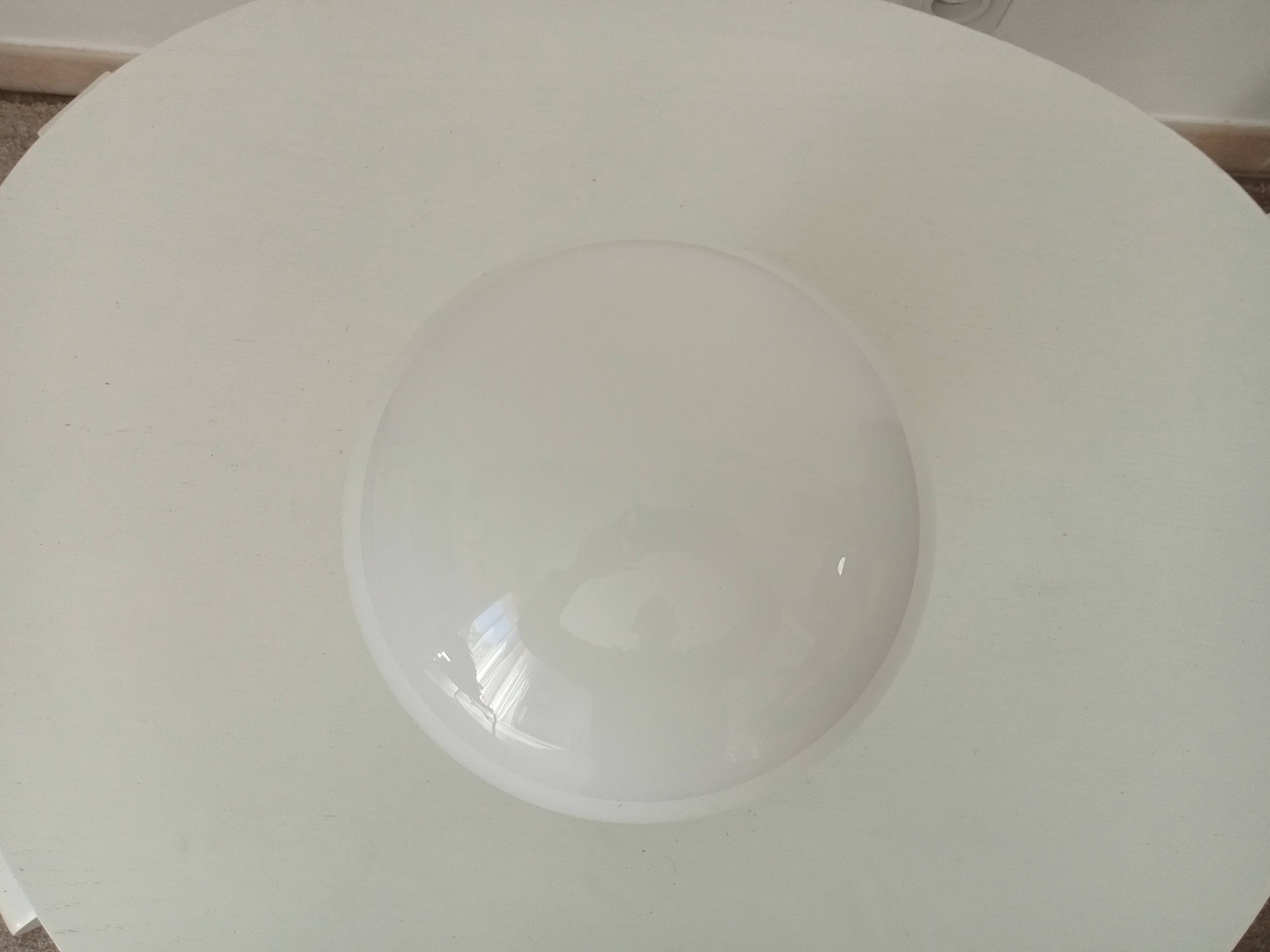 Globe lampshade vintage 50s Opaline and aluminum