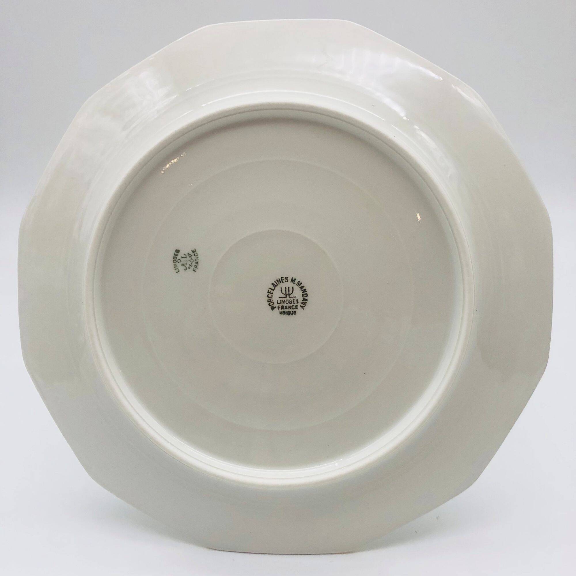 Limoges - M. Mandavy. 6 octagonal dinner plates.