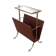 Neoclassical magazine rack in mahogany and brass