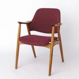 Vintage Lounge Chairs Set of 4, Germany 1960s, Beech Wood, Newly Upholstery