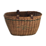 Basket with two handles leather 60s