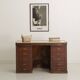 Small vintage stained wooden countertop with 2 shelves and 10 drawers