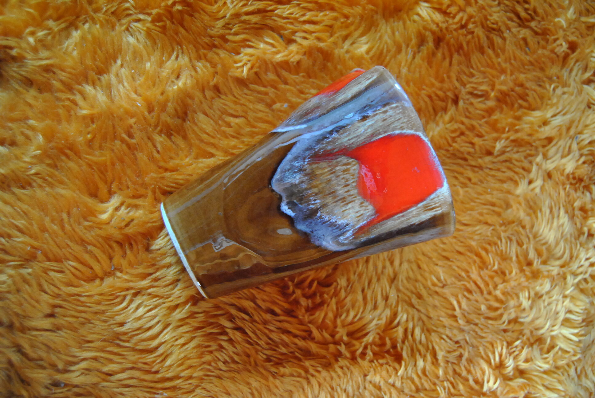 Vallauris vase brown/red - 70s - authentic vintage