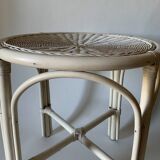 Vintage rattan and wicker side table