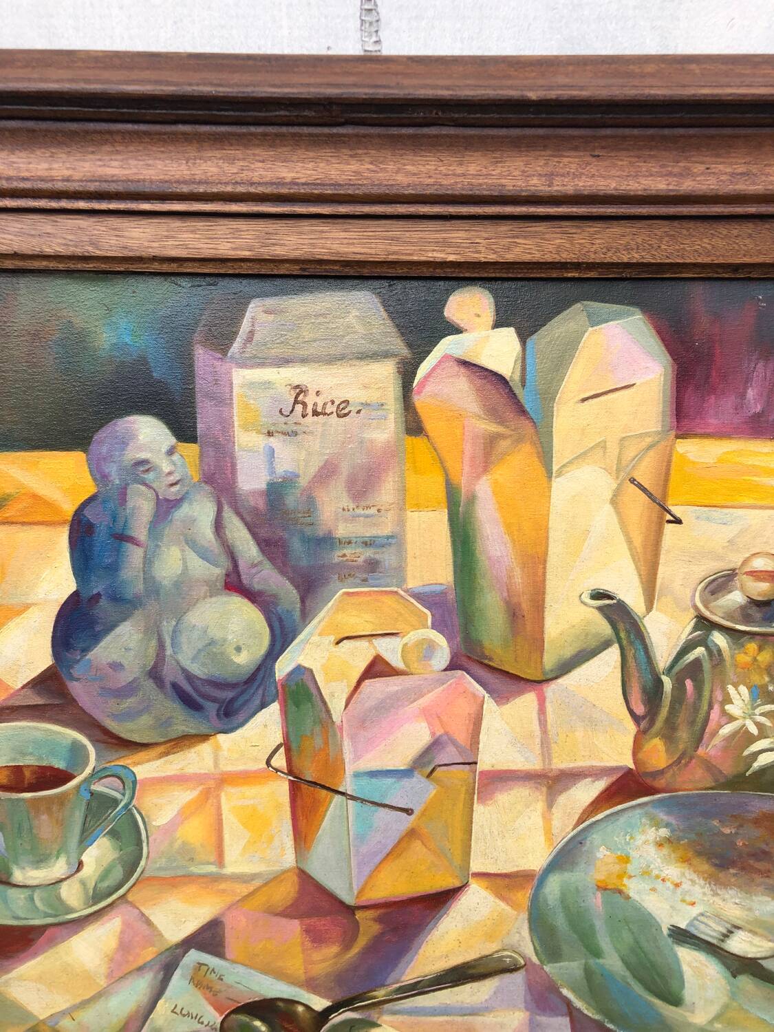 Tableau école cubiste vintage nature morte collection