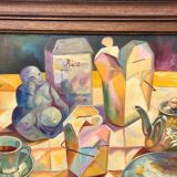 Vintage cubist school painting still life collection