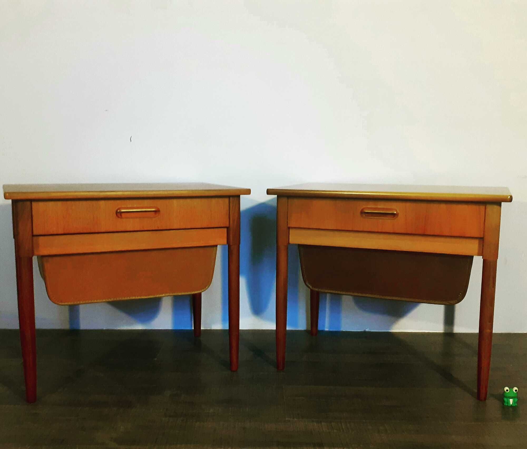 Pair of bedside tables "pelicans" in teak, norwegian 1960s