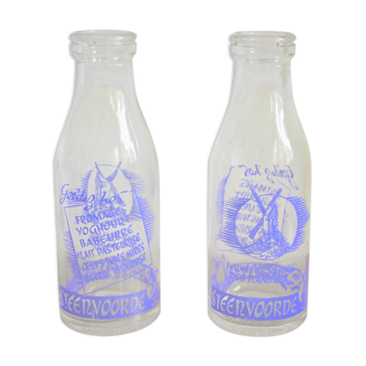 Lot of 2 bottles of Steenvoorde yoghurt