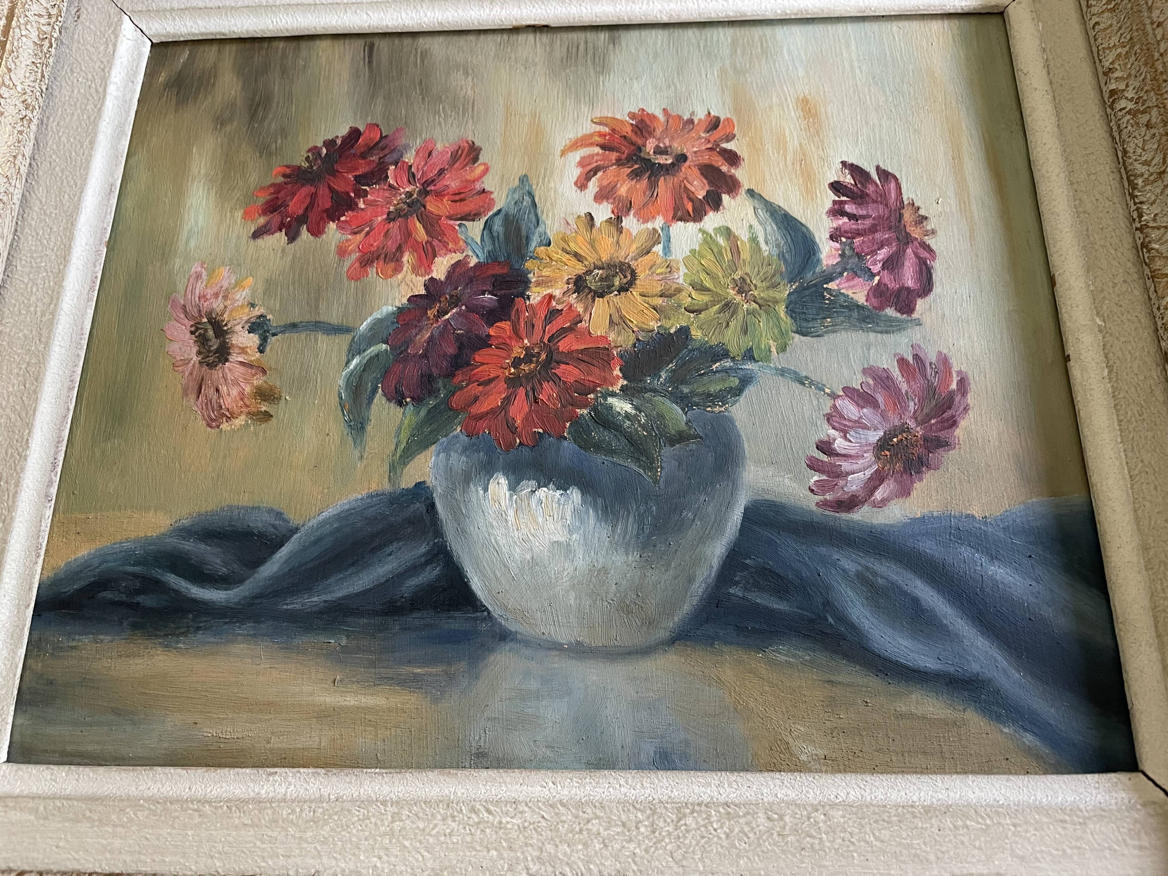 Old painting bouquet of flowers