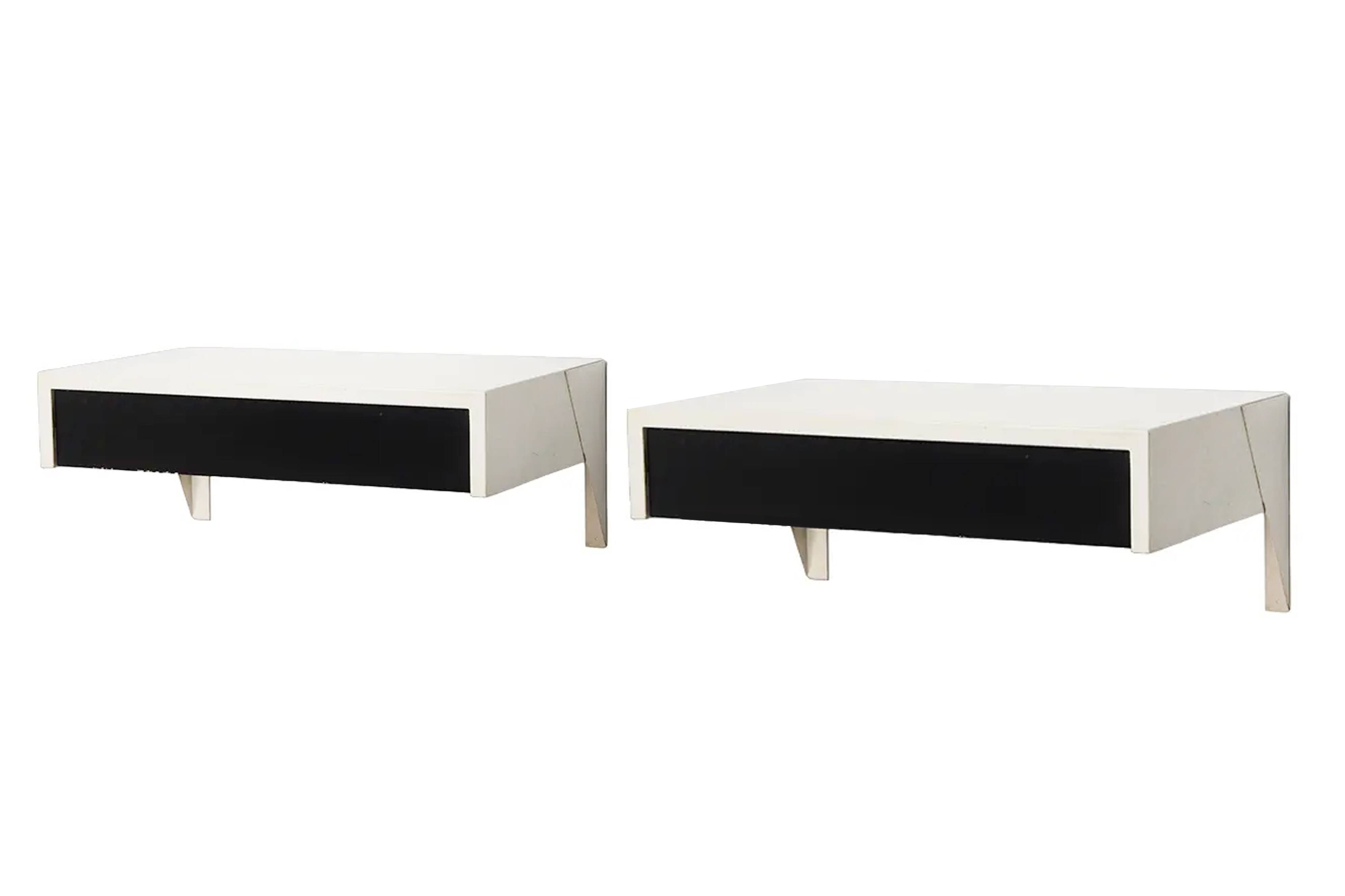 Set of two Martin Visser DD01 Bergeijk wall shelves with drawers for Spectrum, Netherlands 1956