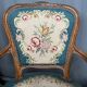 Pair of hand-embroidered armchairs. Walnut.
