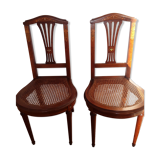 Set of two mahogany chairs, mother-of-pearl inlay, 1930s