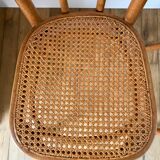 Set of 4 cane chairs in bentwood and honey-coloured cane thonet early 20th century