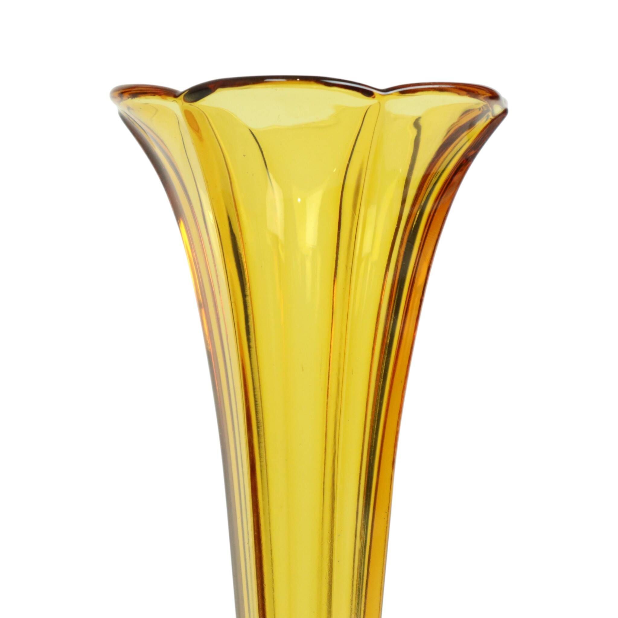 Small Luxval Vase Amber Américain 1935 VSL Art Deco