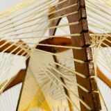 Mid Century wood hanging lamp wooden