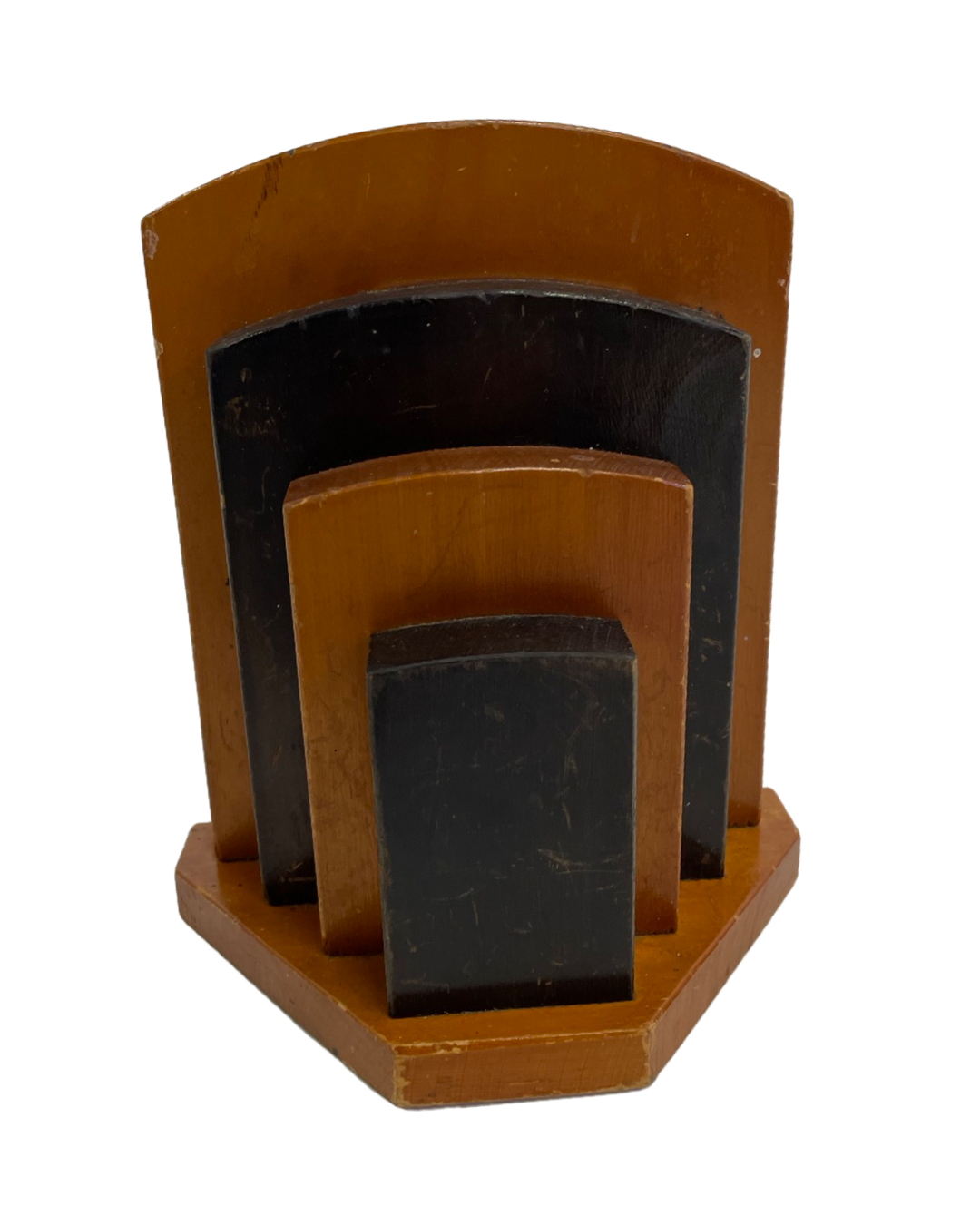 Art Deco bookends wood minimalist design set
