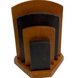 Art Deco bookends wood minimalist design set