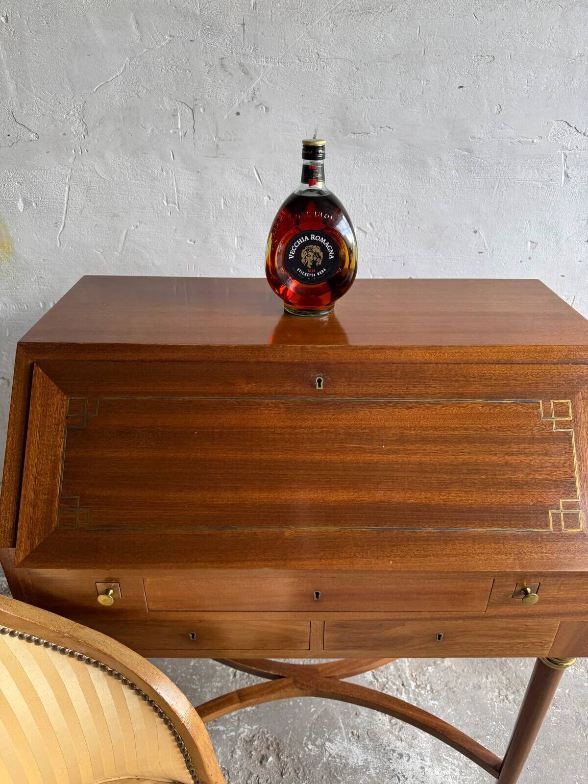Antique writing desk by DeCoene with chair