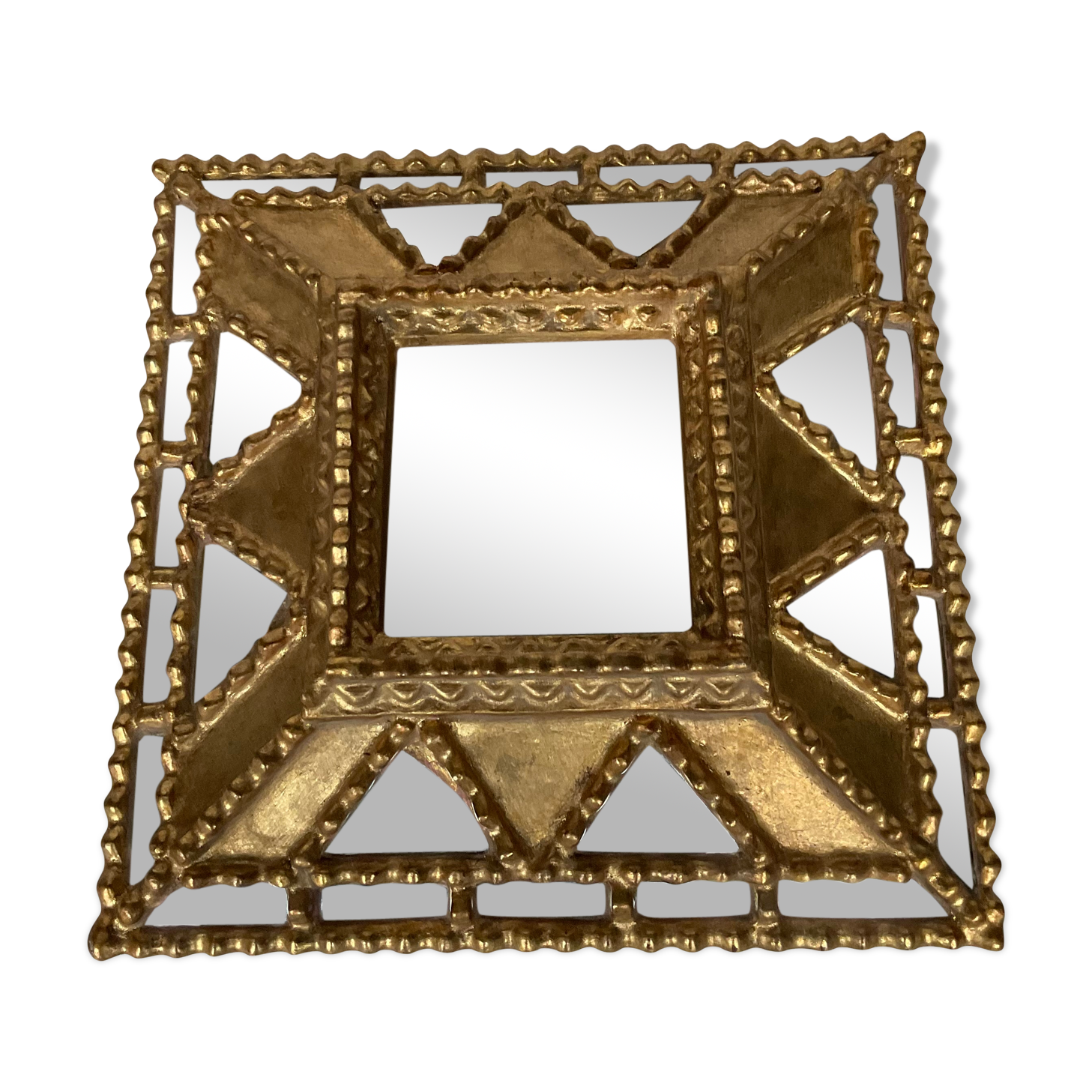 Mirror with parclose ien gilded wood
