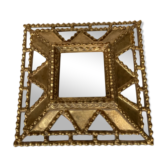 Mirror with parclose ien gilded wood