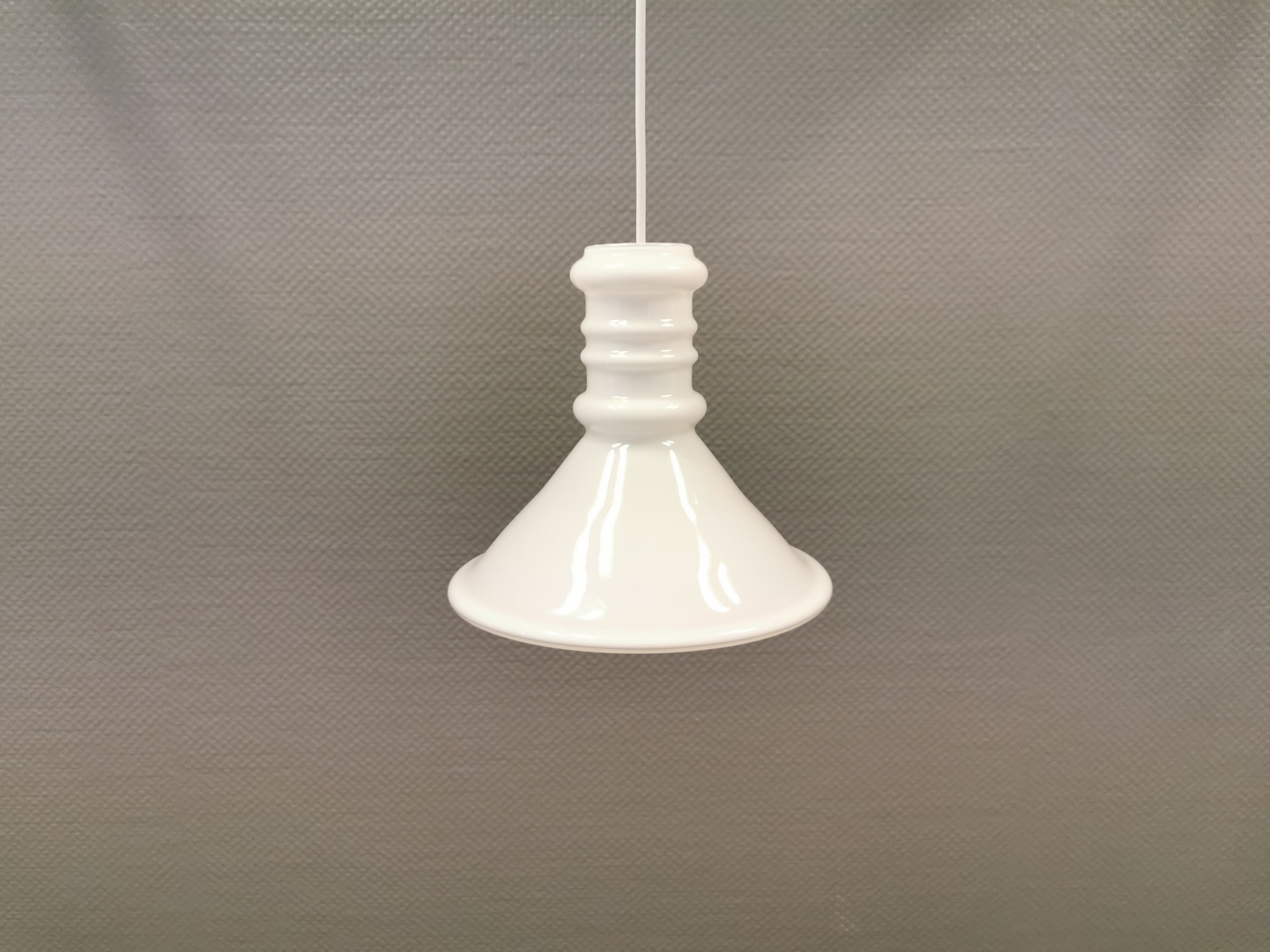 Older glass hanging lamp from Danish Holmegaard, model Apoteker lamp from the 1980s.