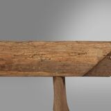 Rustic Tree Trunk Bench, France 1850s
