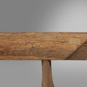 Rustic Tree Trunk Bench, France 1850s