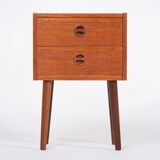 Bedside Table with 2 Drawers in Teak, Denmark, 1960s