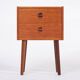 Bedside Table with 2 Drawers in Teak, Denmark, 1960s