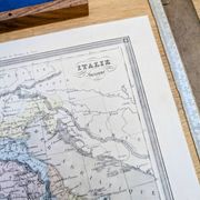 L'Italie ancienne, carte ancienne, imprimée en 1852.