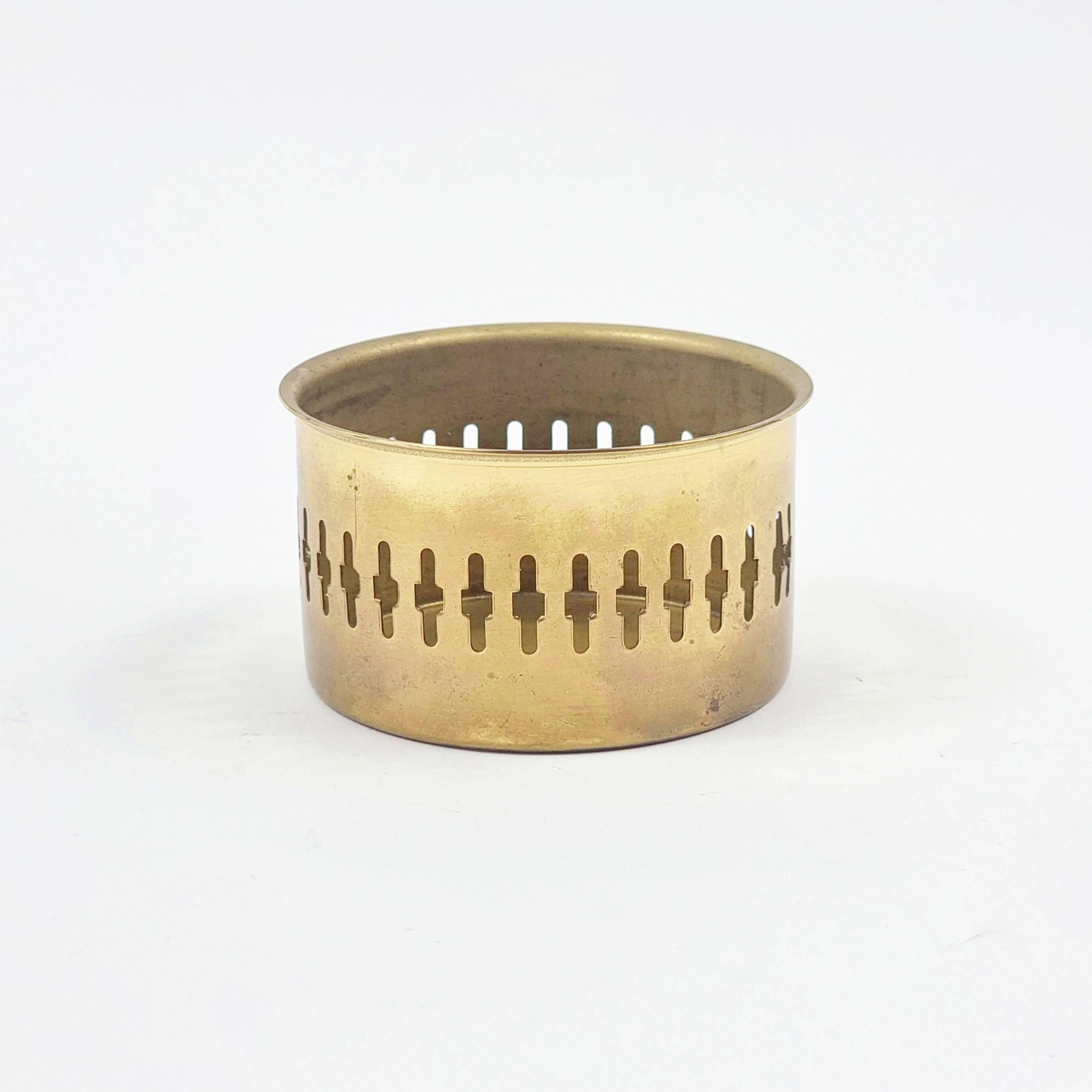 Mid Century Scandinavian Glass&Brass Candleholder by Hans-Agne Jakobsson AB Markaryd, Sweden, 1960s