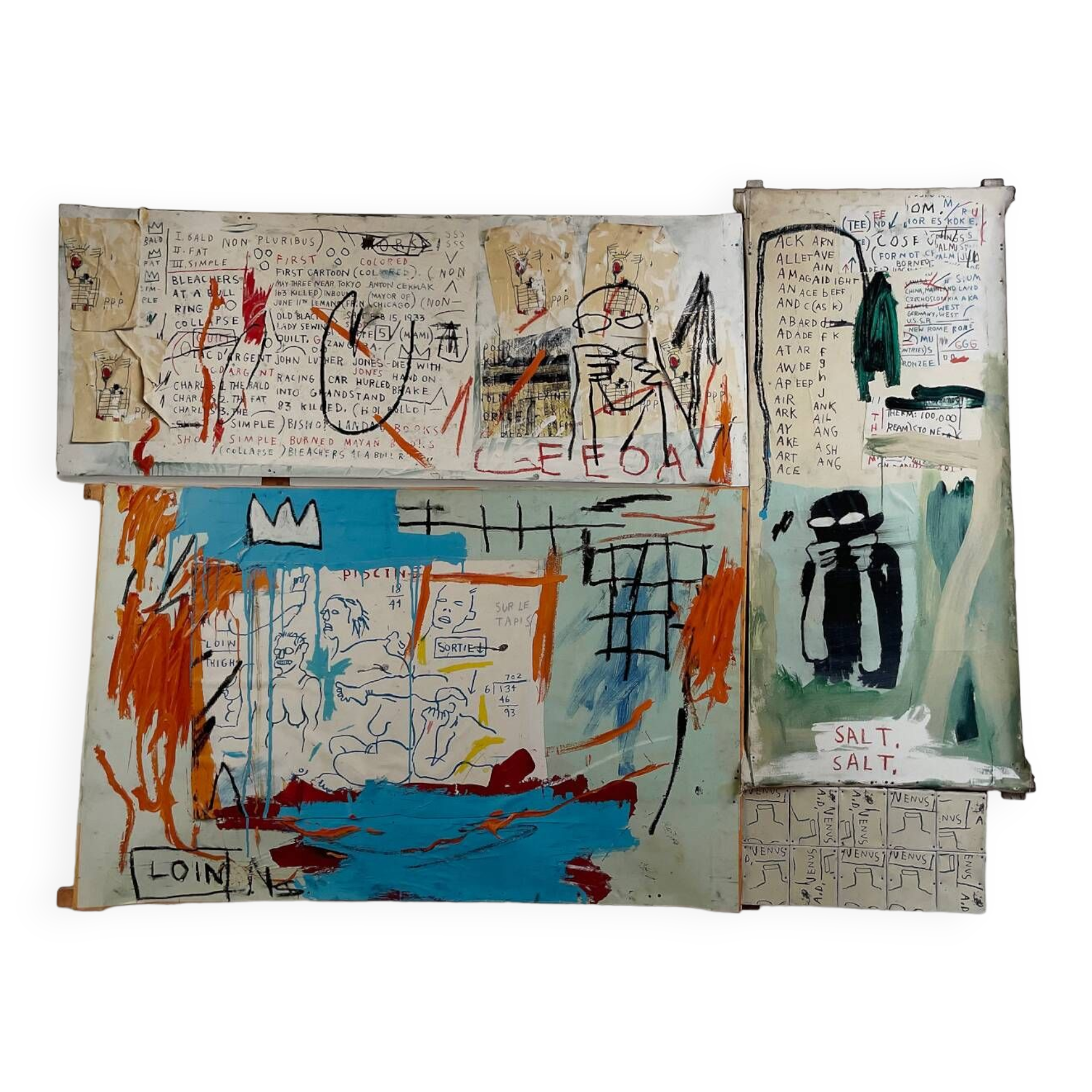 Jean Michel Basquiat (1960-1988) Piscine Versus the Best Hotels,1982, Licensed by Artestar NY