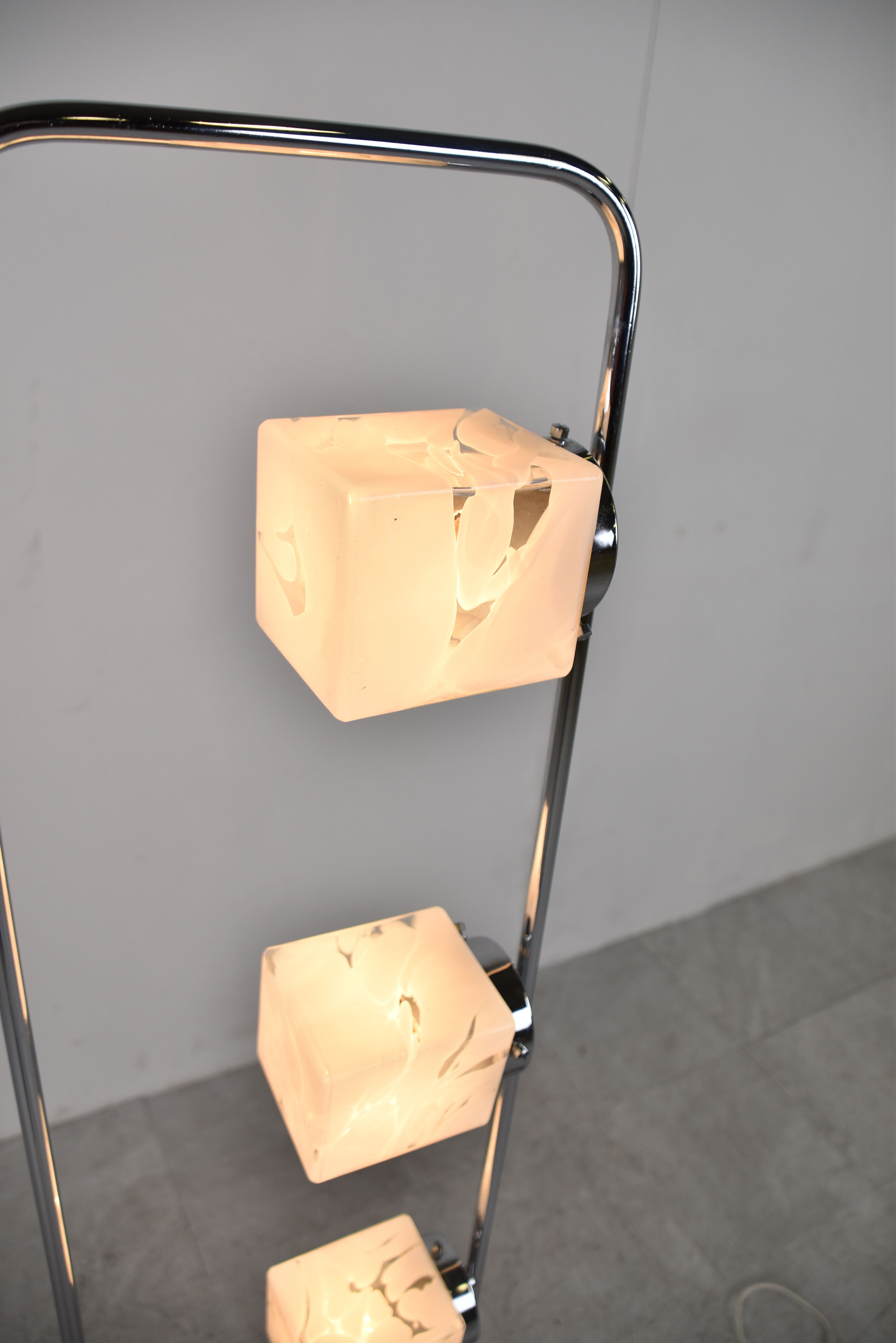 Vintage cubic murano glass floor lamp, 1970s