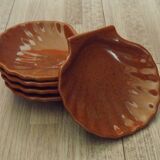 Set of 5 French Vintage Emile Henry Brown Coquille St Jacques Dishes 5193