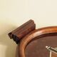 Old Oval Art Deco Wooden Plate - Bakelite Glass - Geometric Pattern