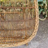 Vintage rattan and wicker armchair