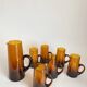Carafe service and amber glasses