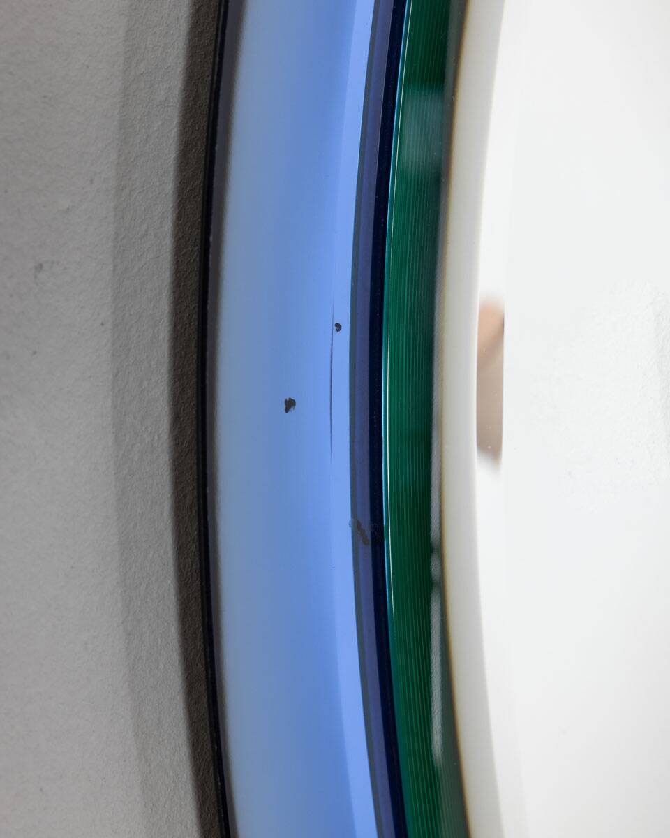 Vintage mirror 70s Crystal Blue Design A. Lupi for Cristal Luxor