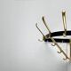 Porte-manteau d'angle milieu du siècle en métal, années 1960