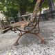 Cast iron garden bench with wooden slats