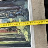 Signed Impressionist painting – Busy street scene