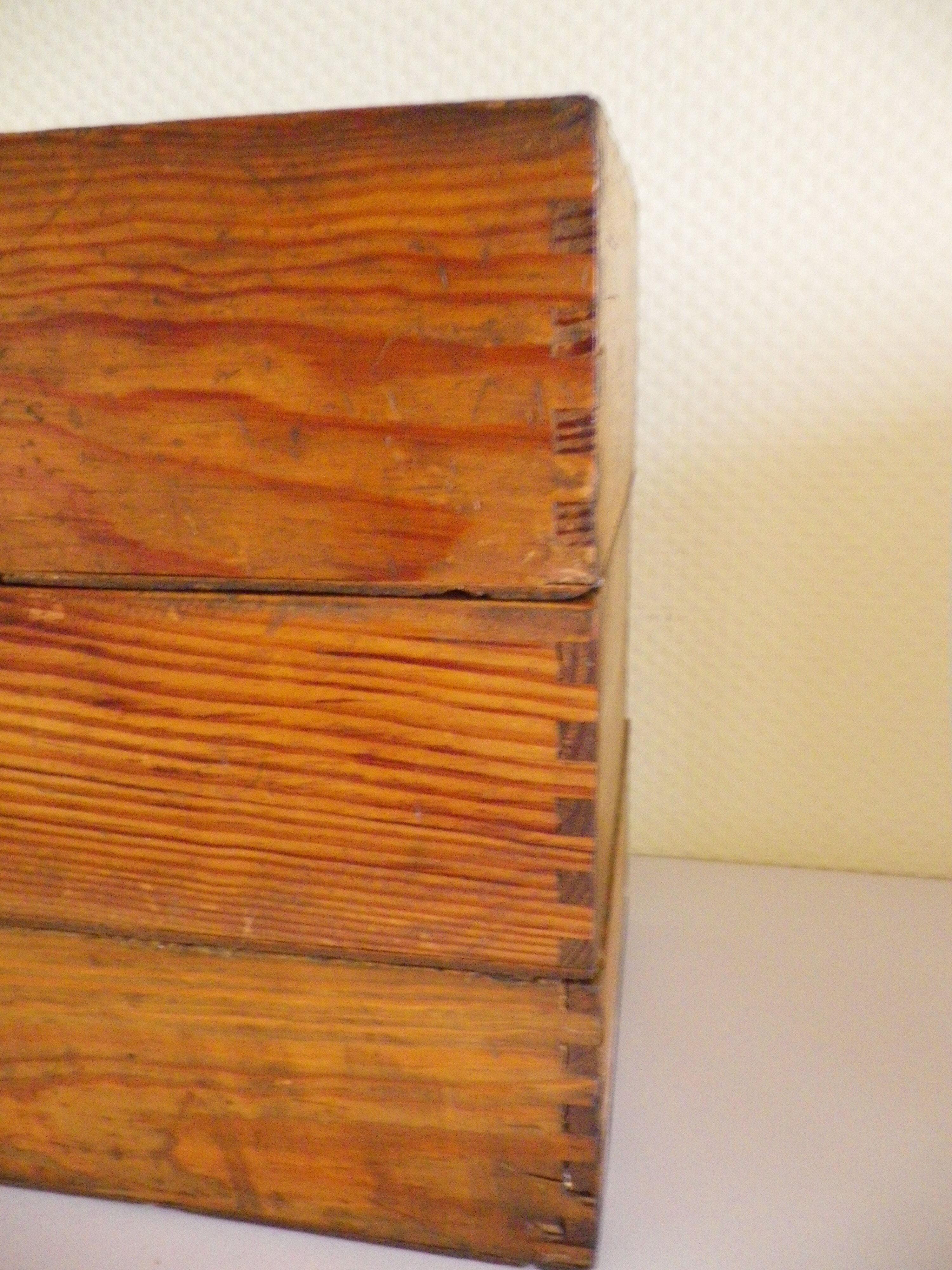 Old lockers wooden tenon mortise Assembly numbered 29,30,36 - 1950s - set of 3