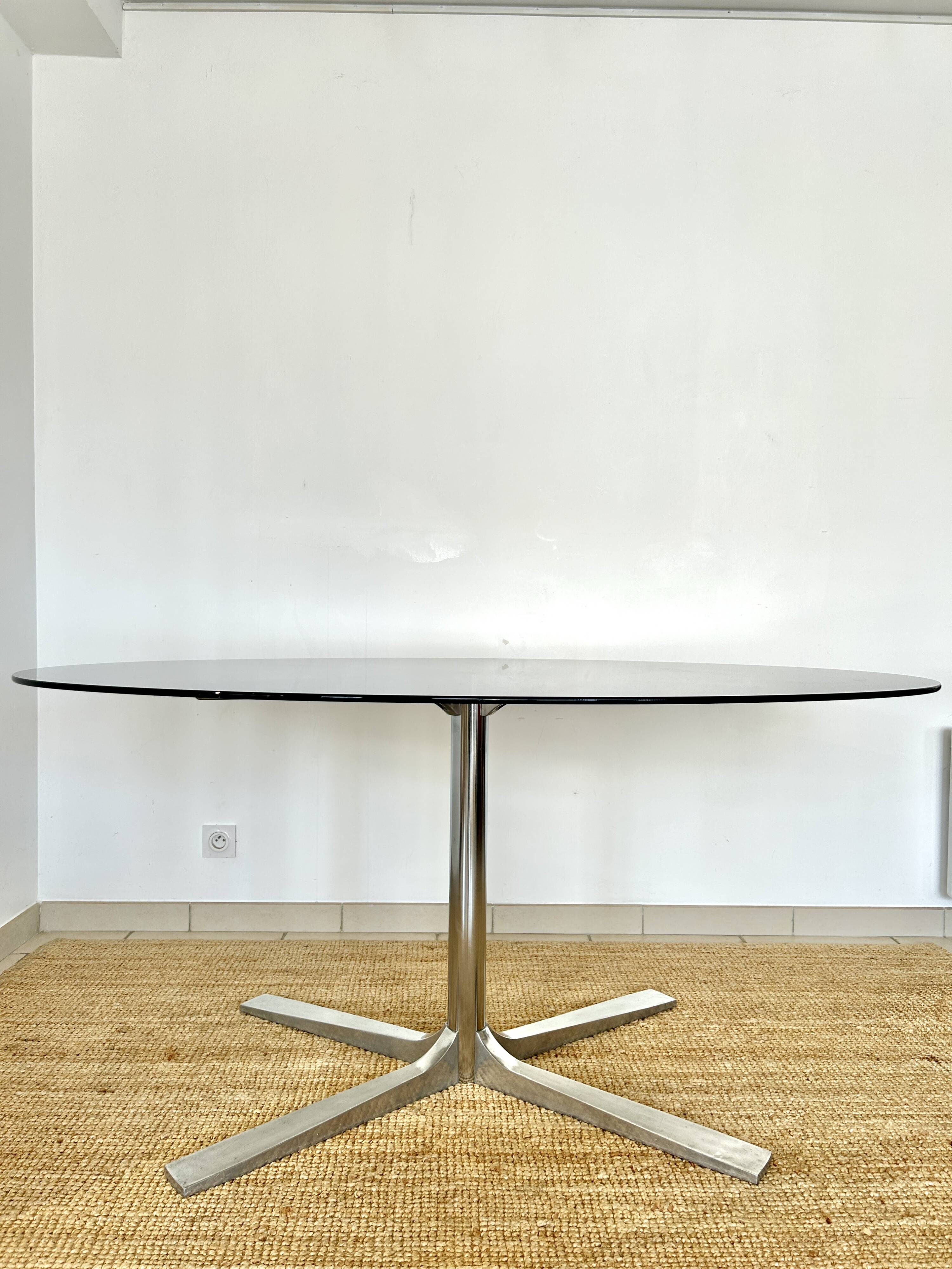 Glass dining table, 1970s