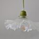 Suspension opaline plissée blanche – Montage électrique coloris vert
