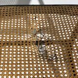 Suite of 3 vintage chairs Baumann cannage wood painted black