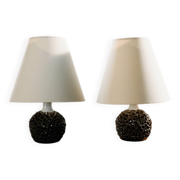 Lampe de table danoise en céramique par Bodil Marie Nielsen, lot de 2