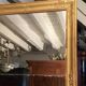 Large mirror fireplace mirror in wood and gilded stucco XIX Restoration