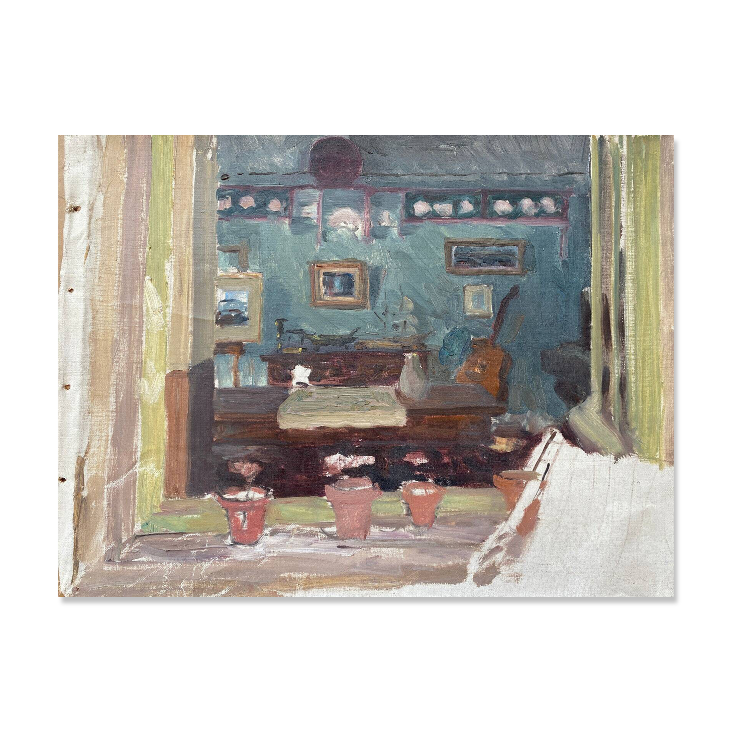 HST painting "Interior, circa 1920" by Pierre BONNEROT (1891-1981)